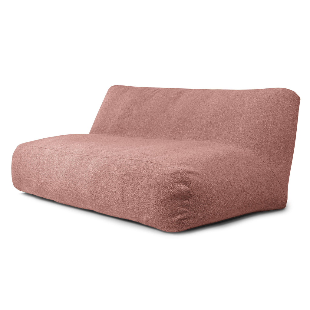 Pouf Canapé 4 places en Mouton Rose Taupe