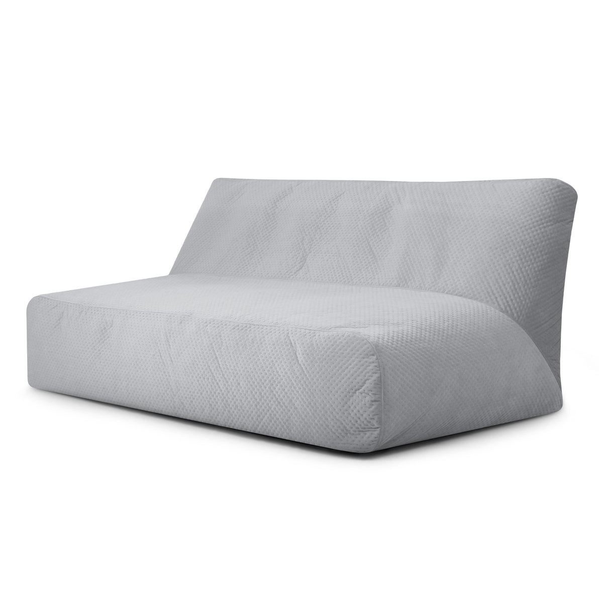 Pouf Canapé 4 places en Velours Capitonné Gris Perle