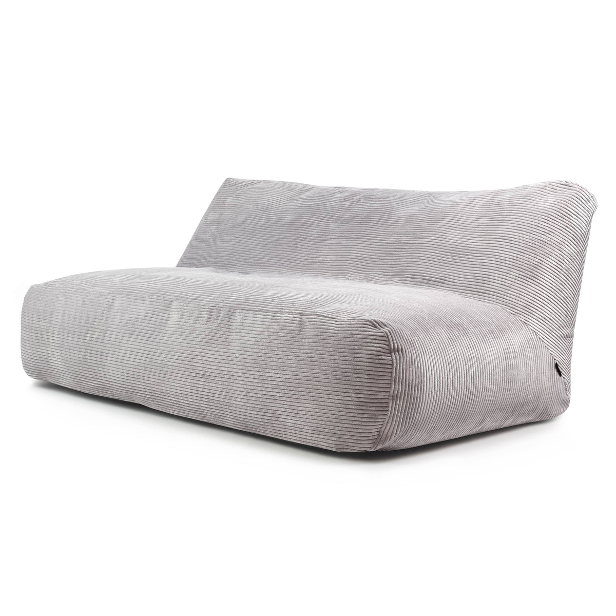 Pouf Canapé 4 places en Velours Côtelé Gris Perle