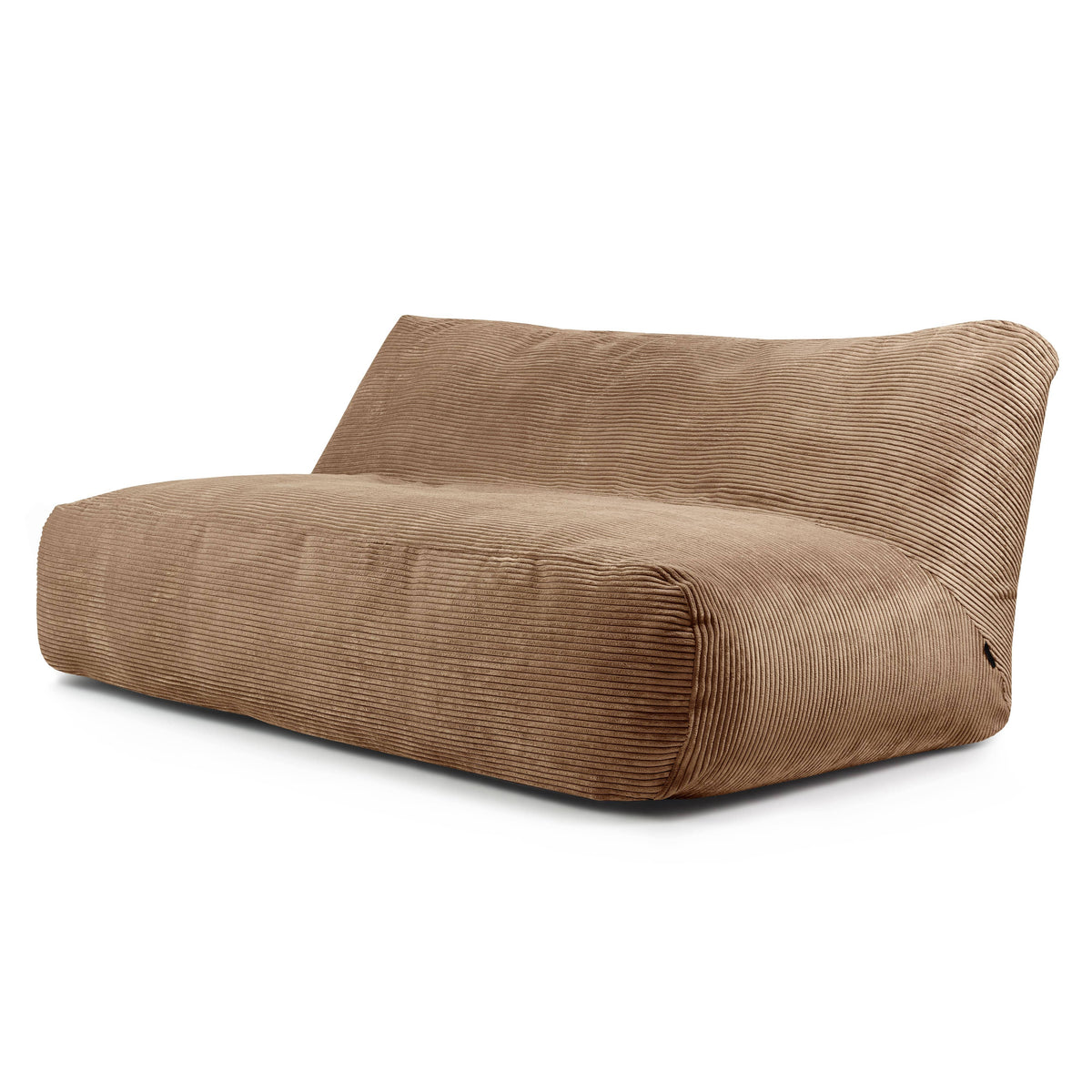 Pouf Canapé 4 places en Velours Côtelé Marron Noisette
