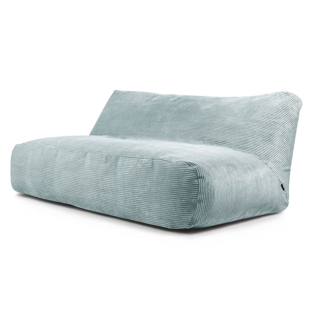 Pouf Canapé 4 places en Velours Côtelé Vert d'eau