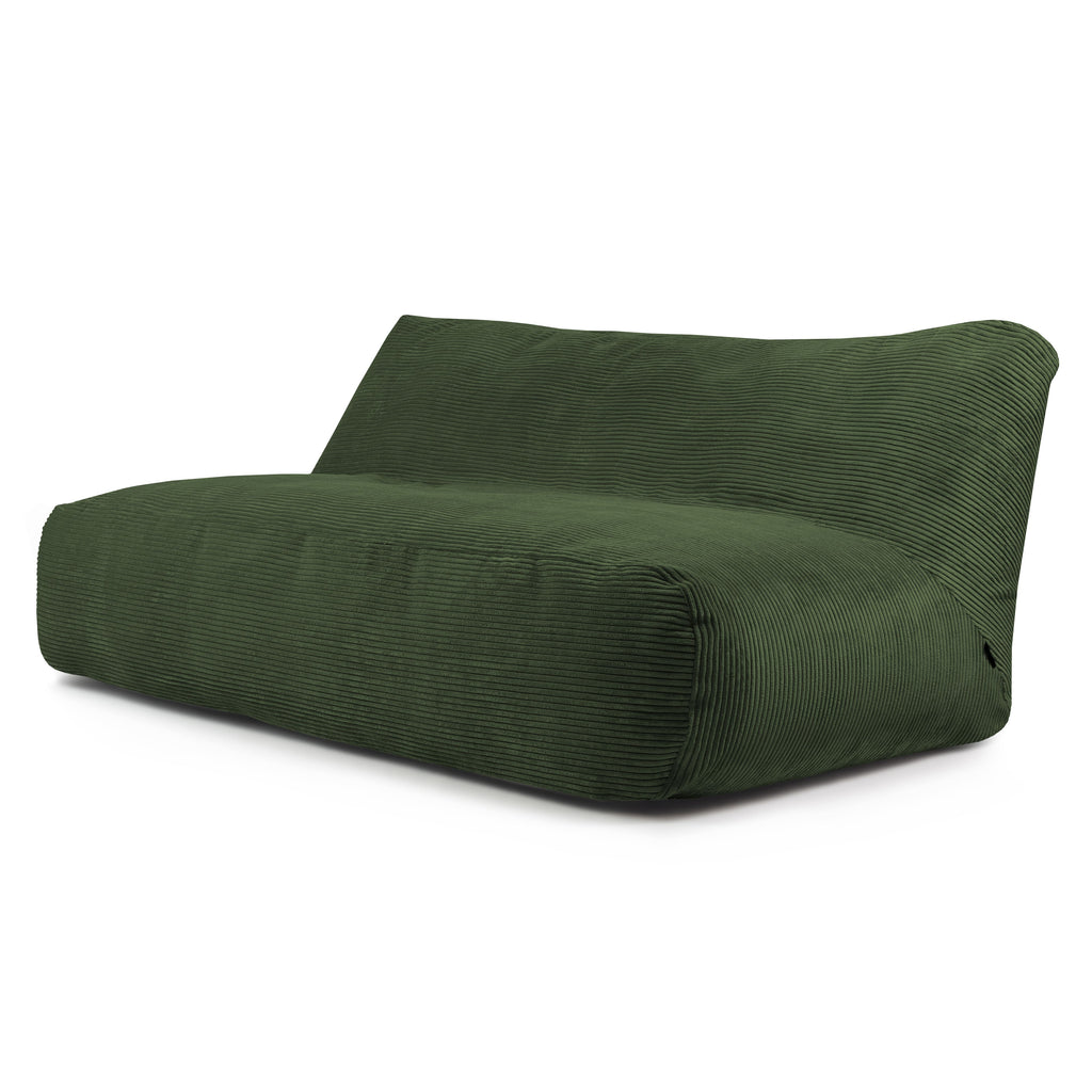Pouf Canapé 4 places en Velours Côtelé Vert Forêt