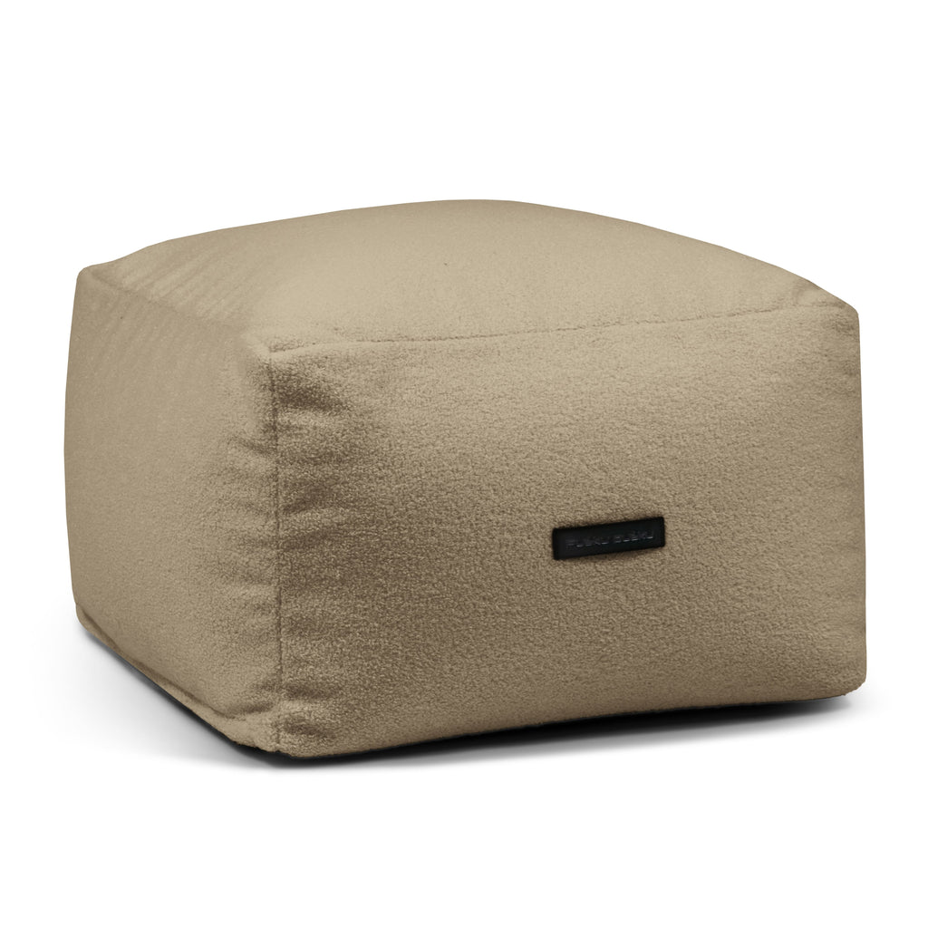 Pouf Carré Bouclette Marron Noisette
