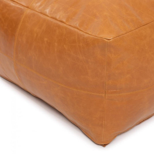 Pouf Carré Cuir Marron