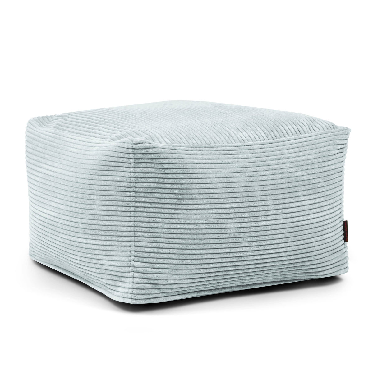 Pouf Carré en Velours Côtelé Vert d'eau