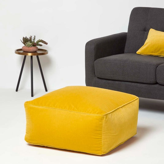 Pouf Carré Jaune