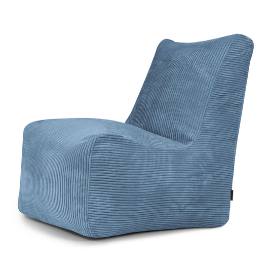 Pouf Chaise en Velours Côtelé Bleu Canard
