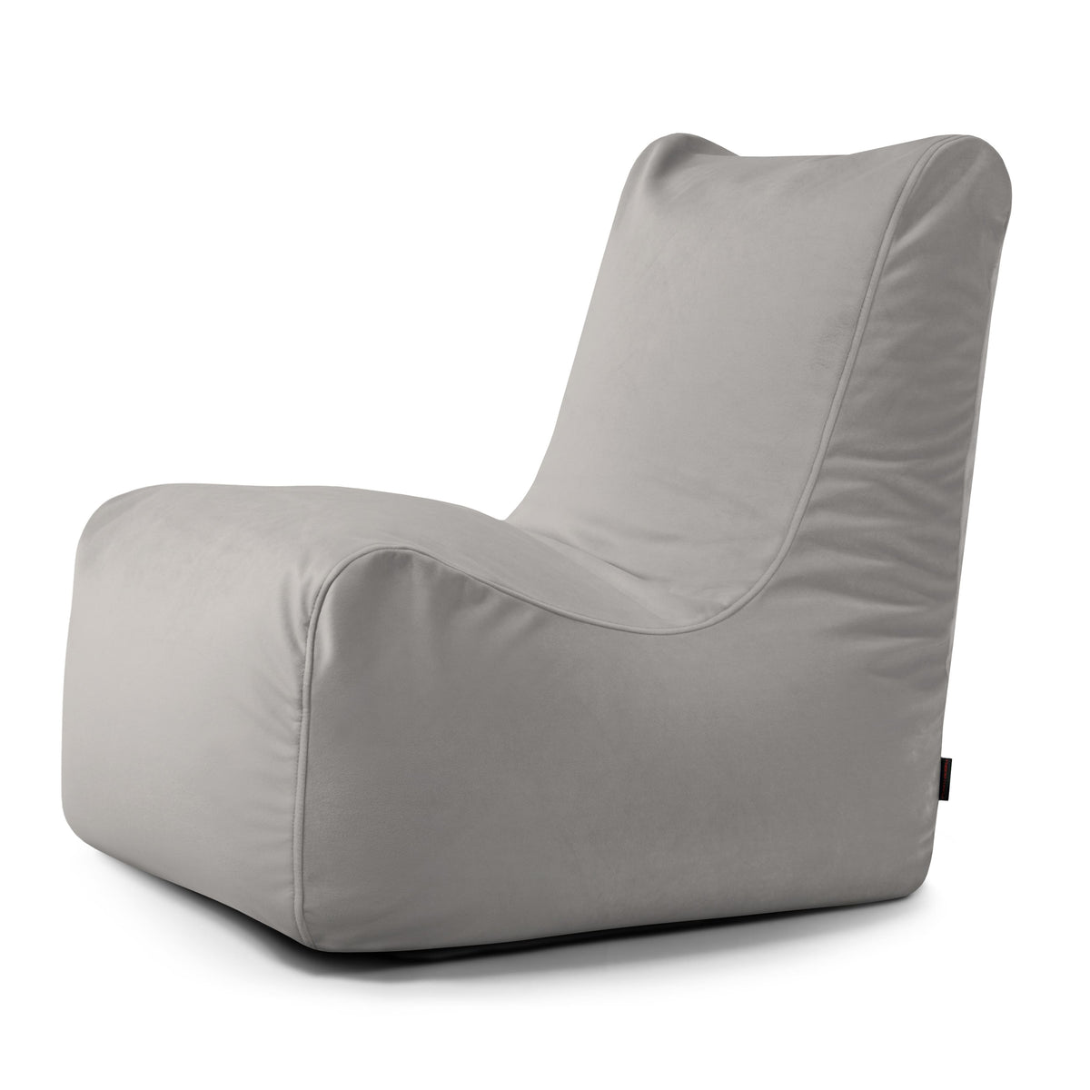 Pouf Chaise en Velours Gris Perle