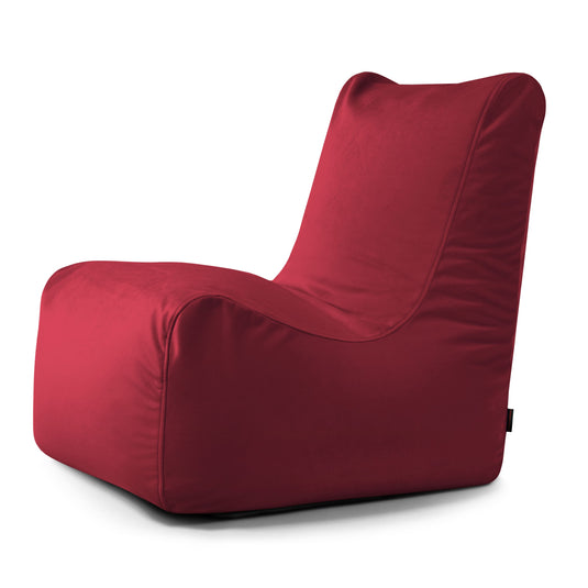 Pouf Chaise en Velours Rouge Rubis