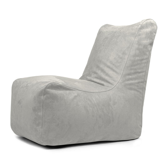 Pouf Chaise Suede Gris Perle