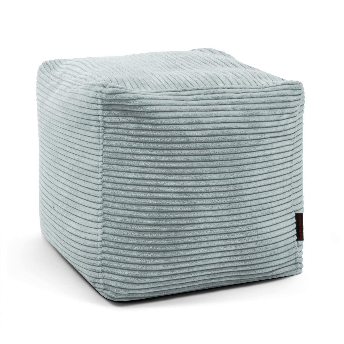 Pouf Cube en Velours Côtelé Vert d'eau