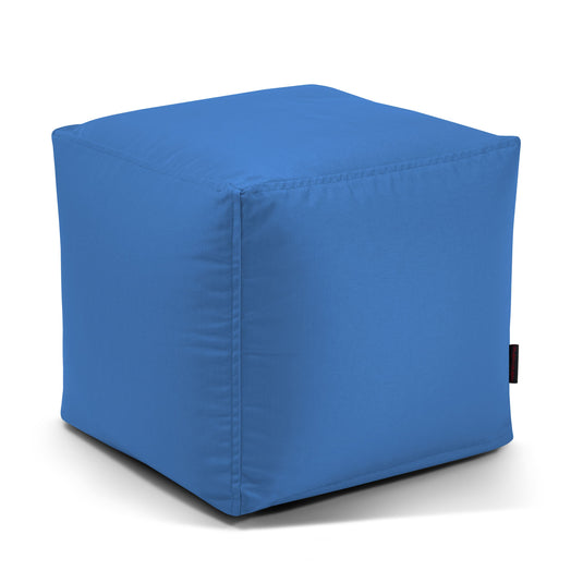 Pouf Cube Exterieur Bleu de France