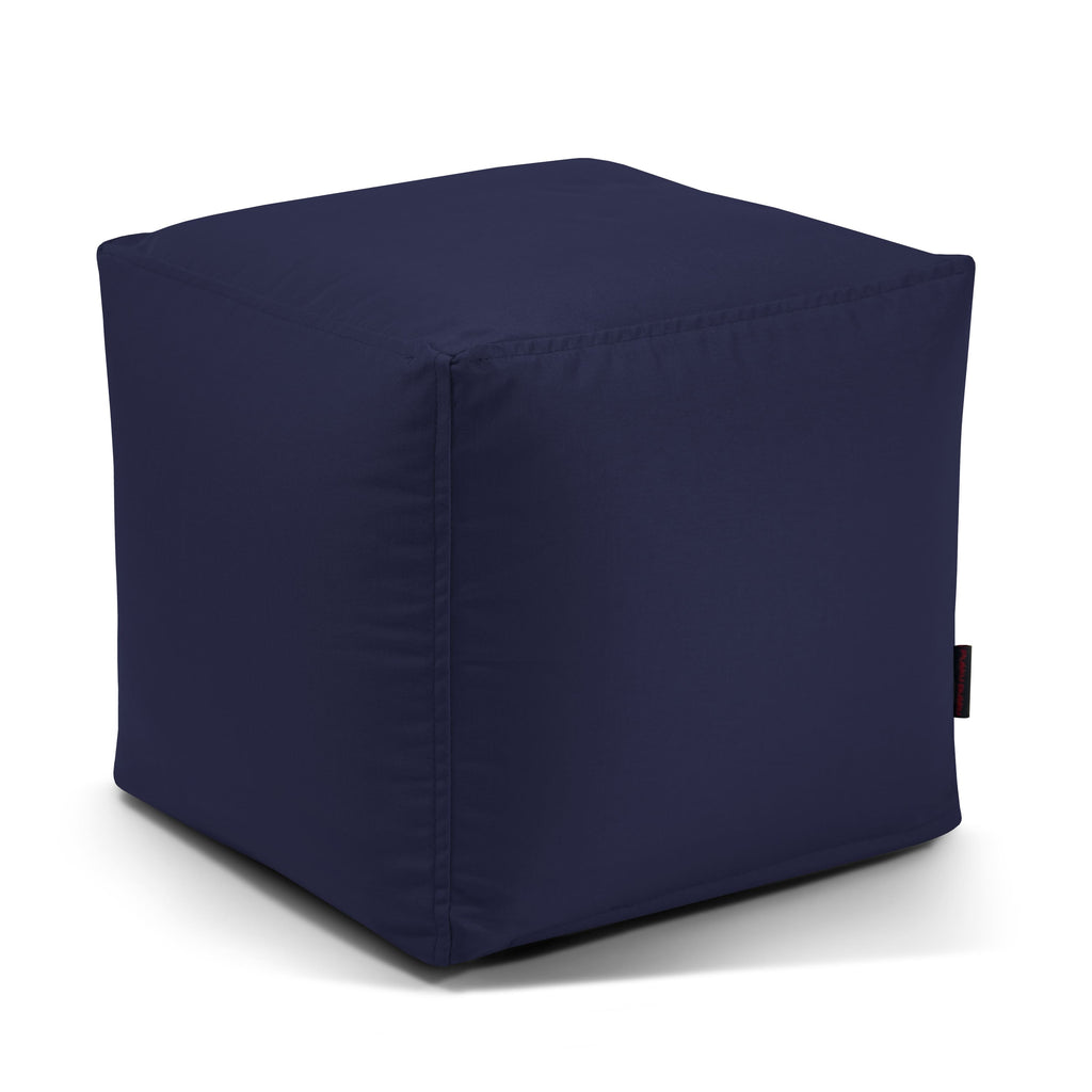 Pouf Cube Exterieur Bleu Marine
