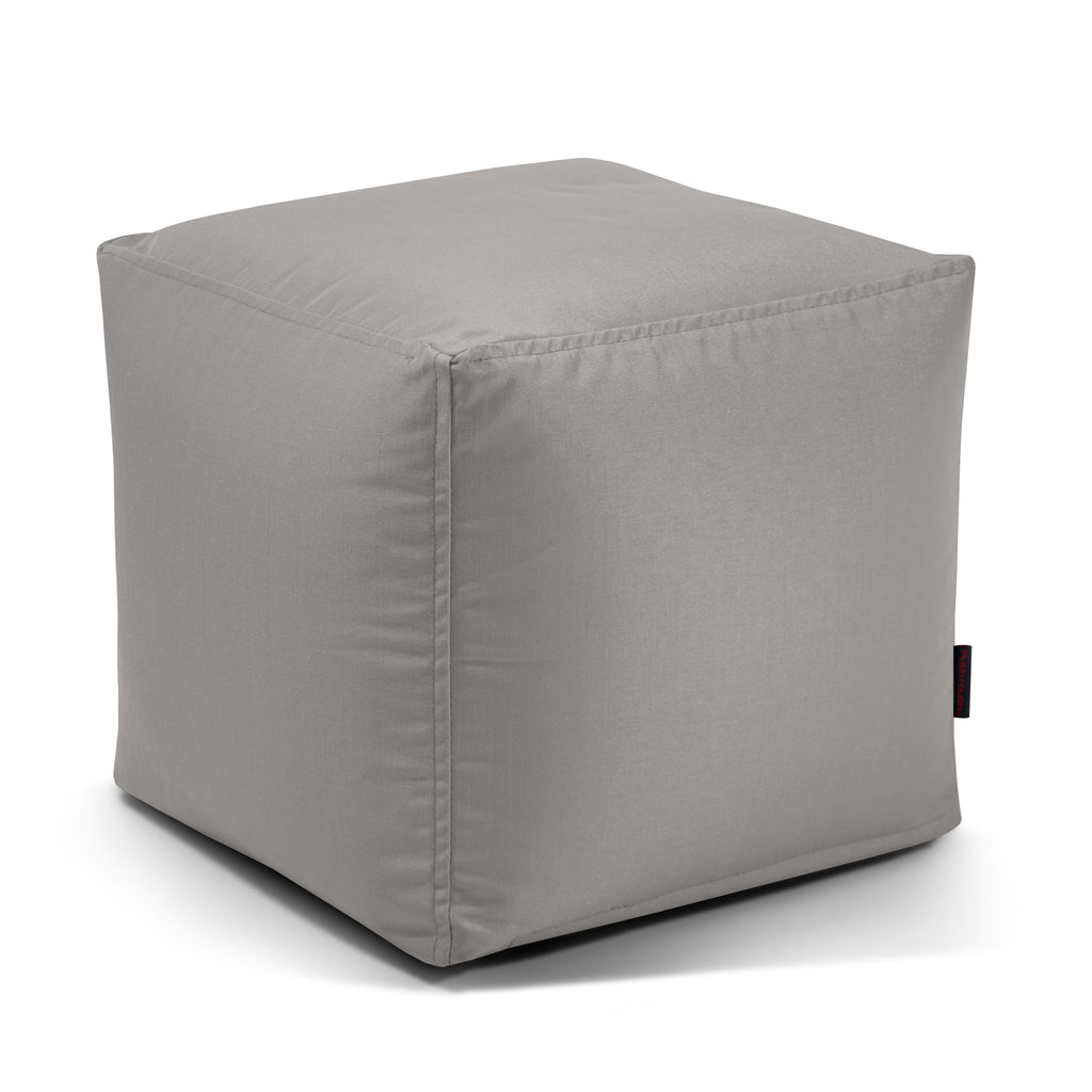 Pouf Cube Exterieur Gris Perle