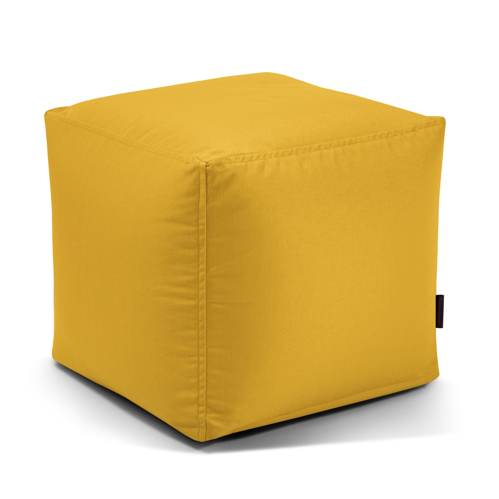 Pouf Cube Exterieur Jaune Moutarde