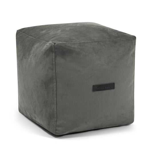 Pouf Cube Suede Gris Anthracite
