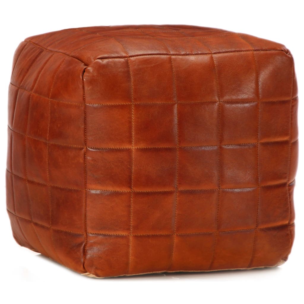 Pouf Cuir Vintage