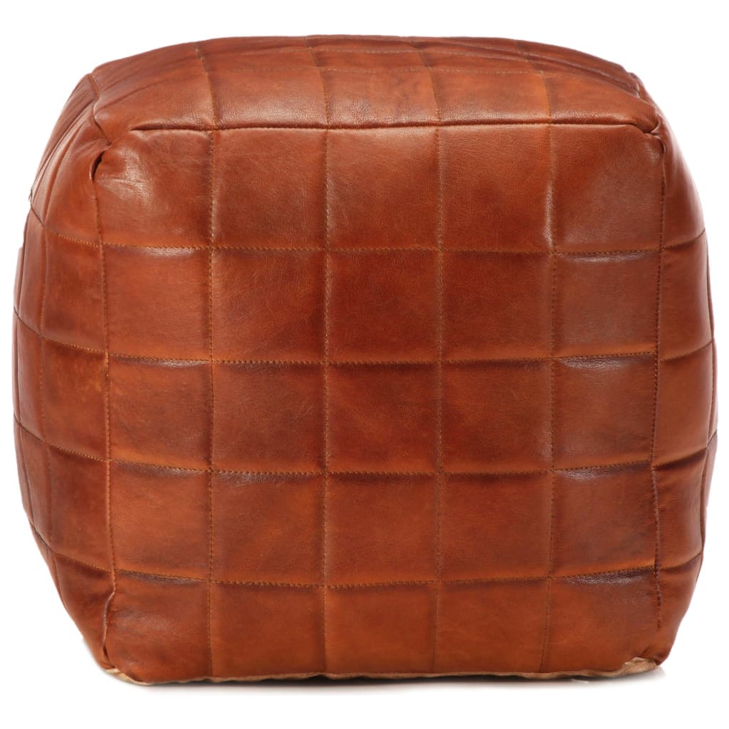Pouf Cuir Vintage