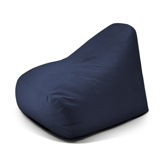 Pouf Design en Velours Bleu Marine Beaumont Concept