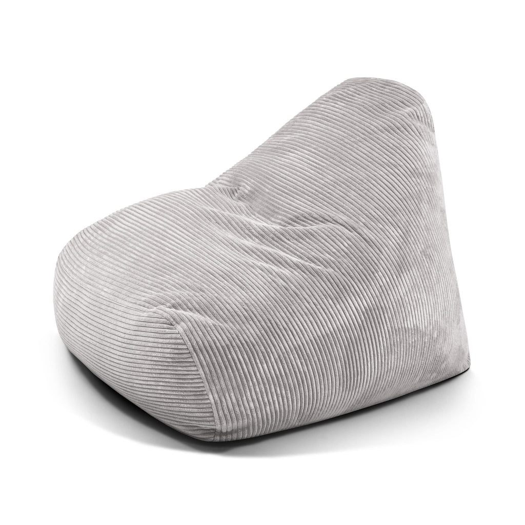 Pouf Design en Velours Cotelé Gris Perle Beaumont Concept
