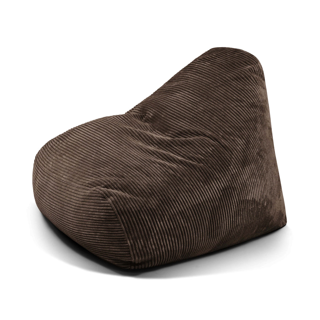 Pouf Design en Velours Cotelé Marron Chocolat Beaumont Concept