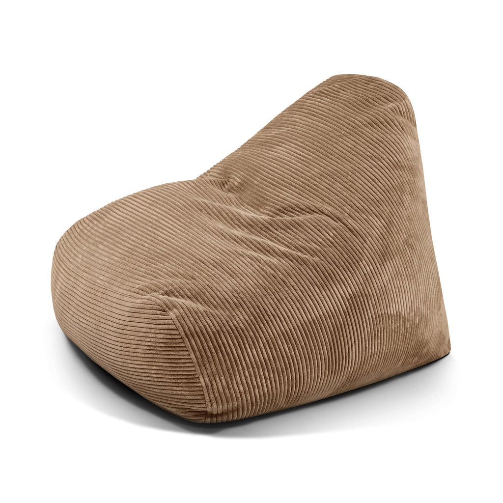 Pouf Design en Velours Cotelé Marron Noisette Beaumont Concept