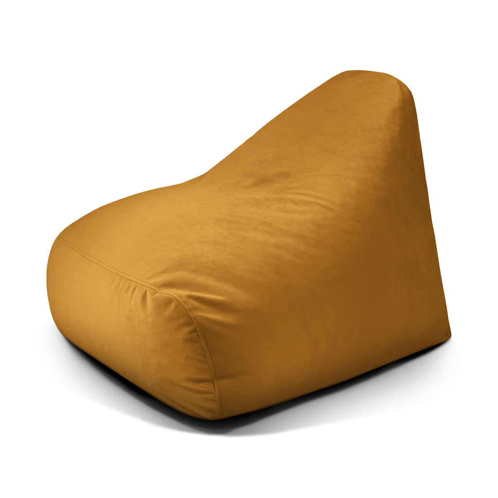 Pouf Design en Velours Jaune Moutarde Beaumont Concept