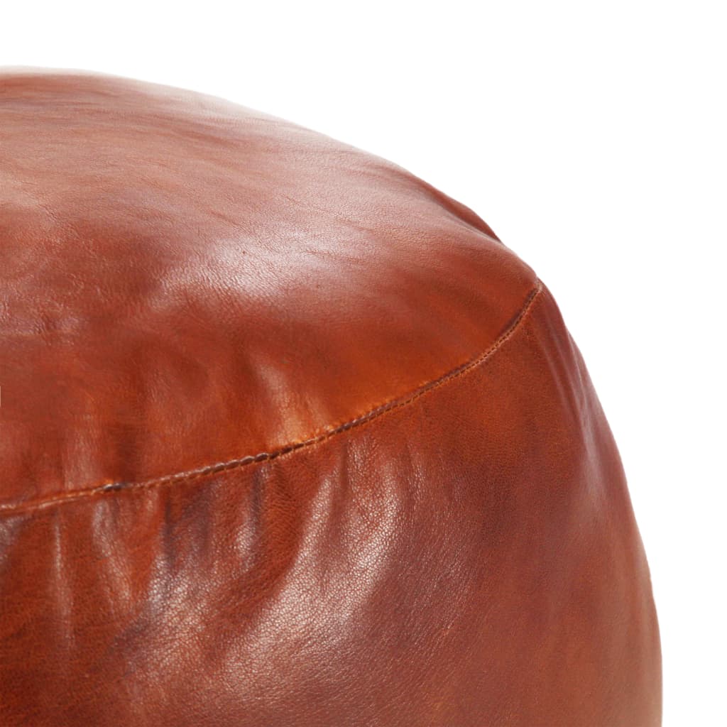 Pouf en Cuir Marron