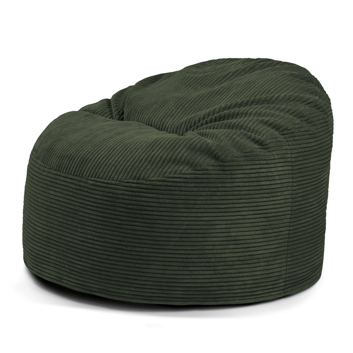 Pouf en Velours Cotelé Vert Forêt Beaumont Concept