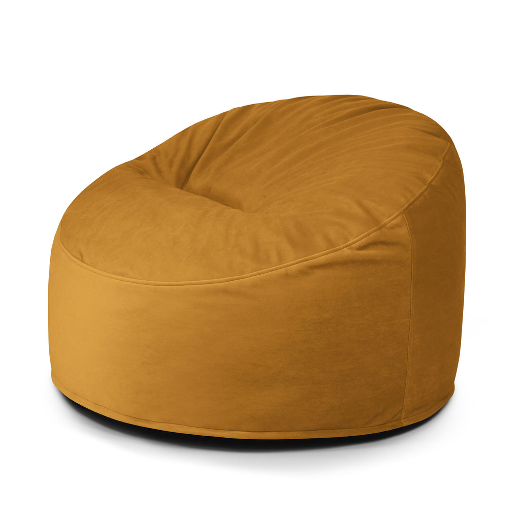 Pouf en Velours Jaune Moutarde Beaumont Concept