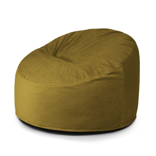 Pouf en Velours Vert Olive Beaumont Concept