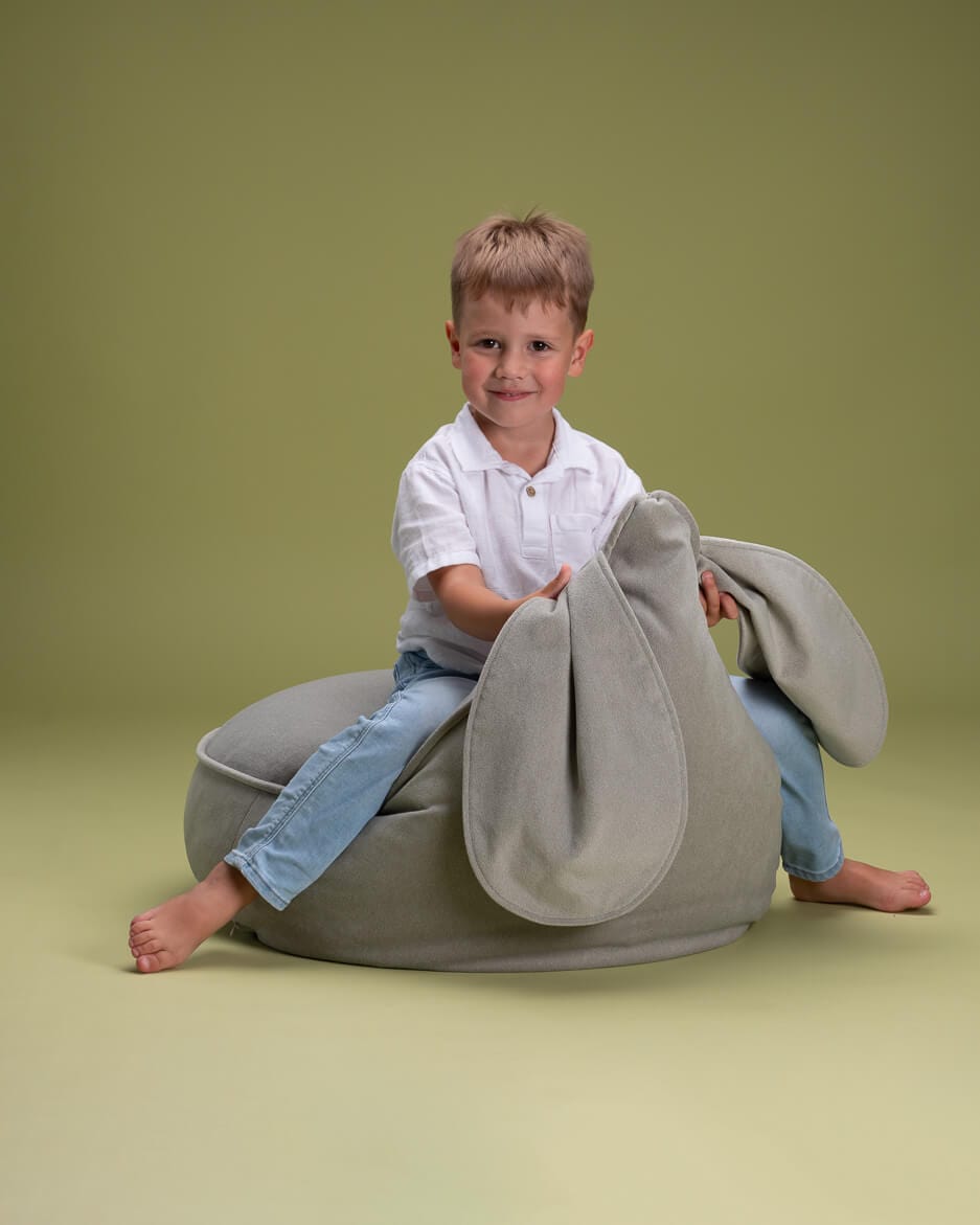 Pouf Enfant Lapin Vert d'Eau