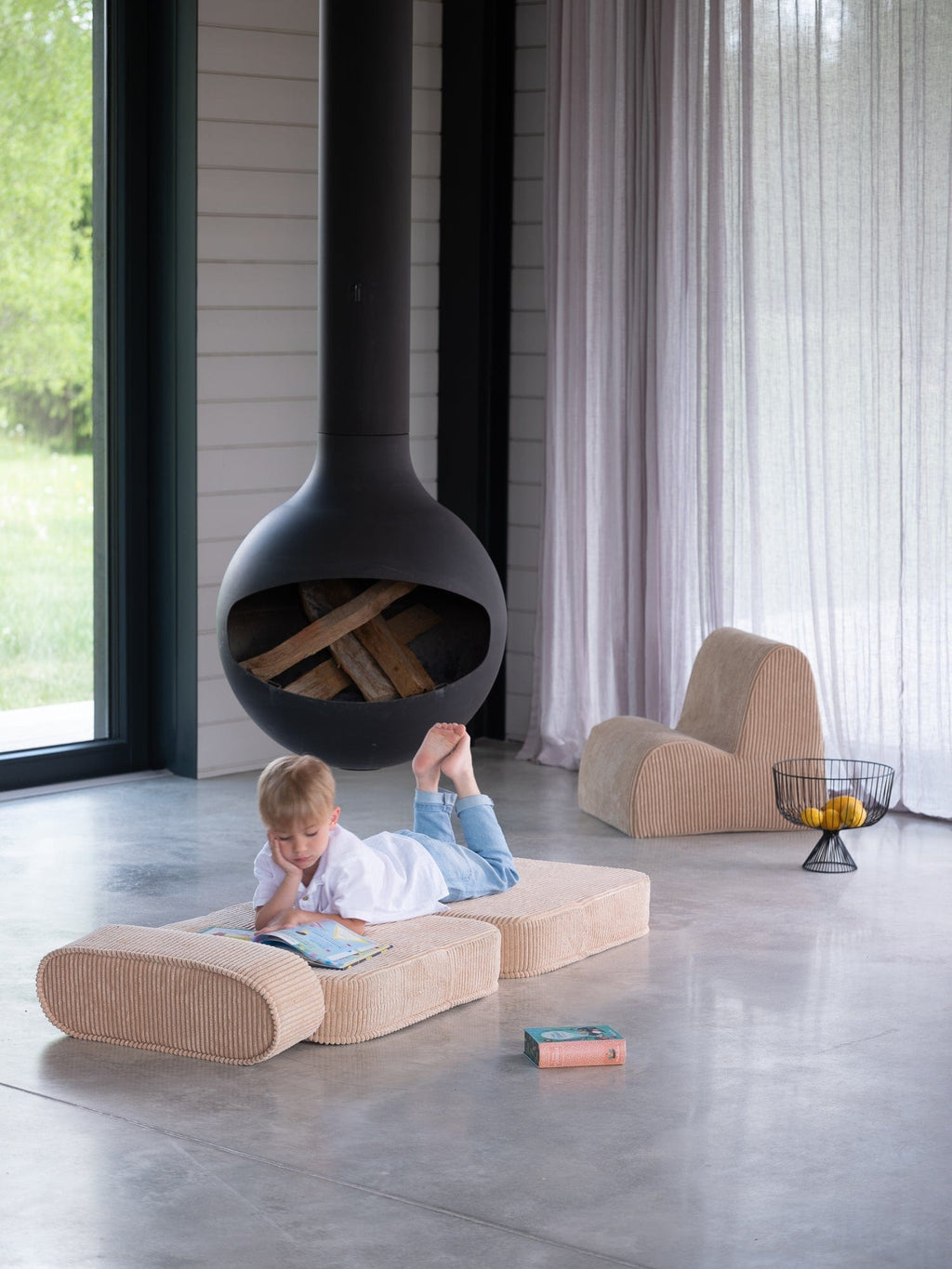 Pouf Enfant Nuage Beige