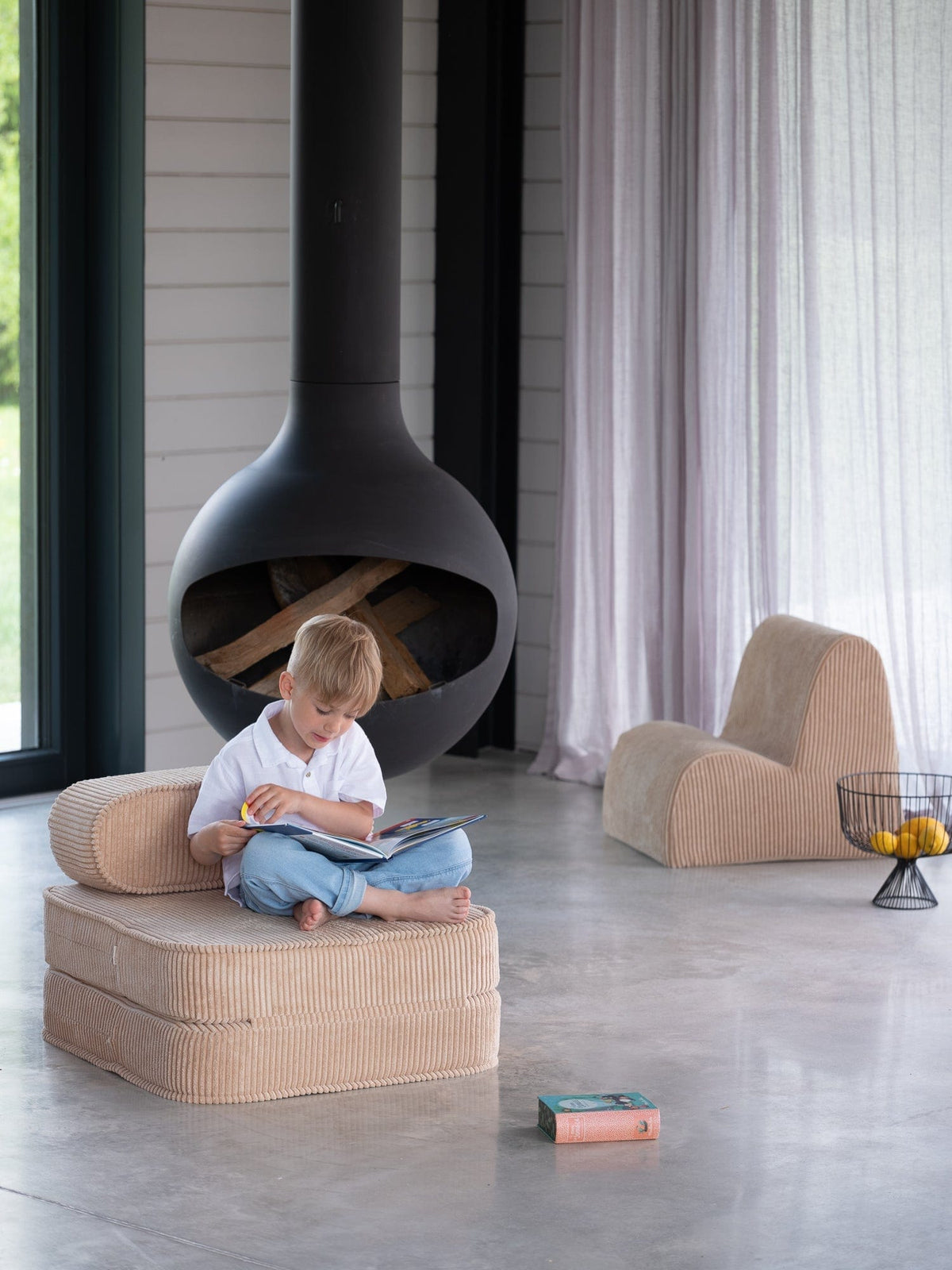 Pouf Enfant Nuage Beige