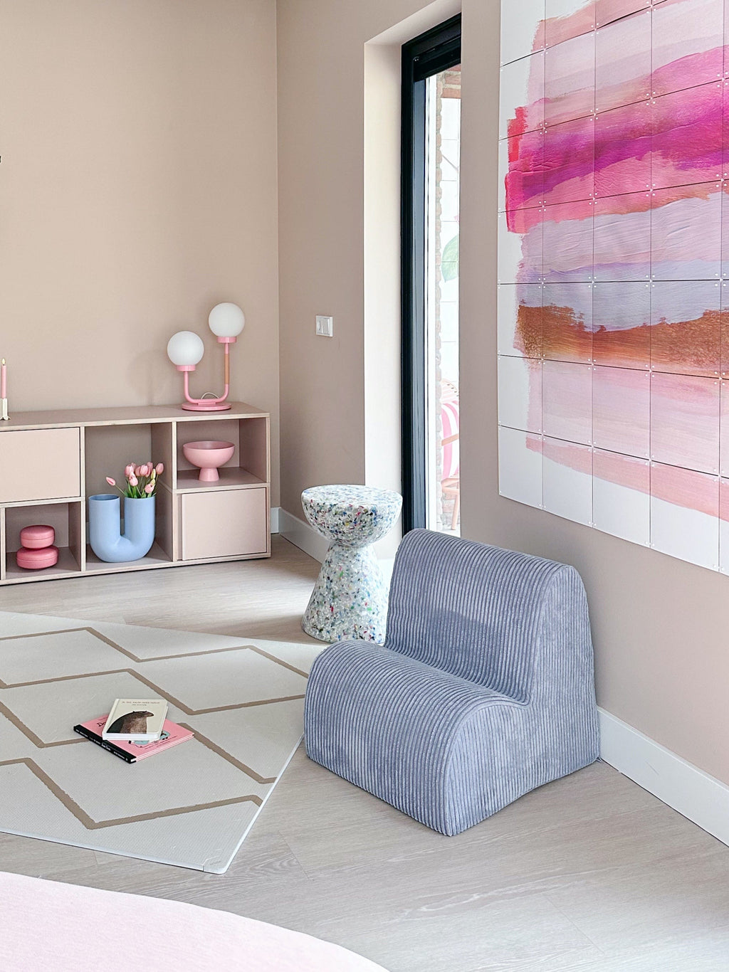 Pouf Enfant Nuage Bleu
