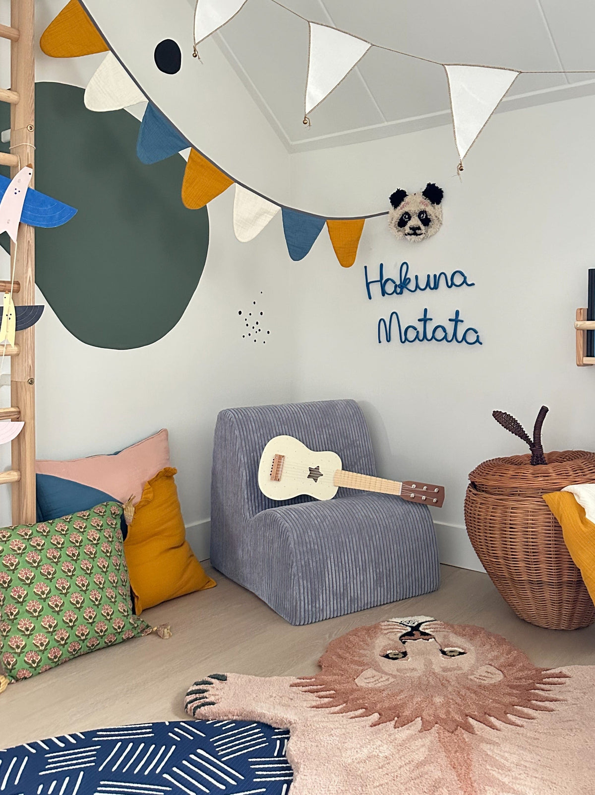 Pouf Enfant Nuage Bleu