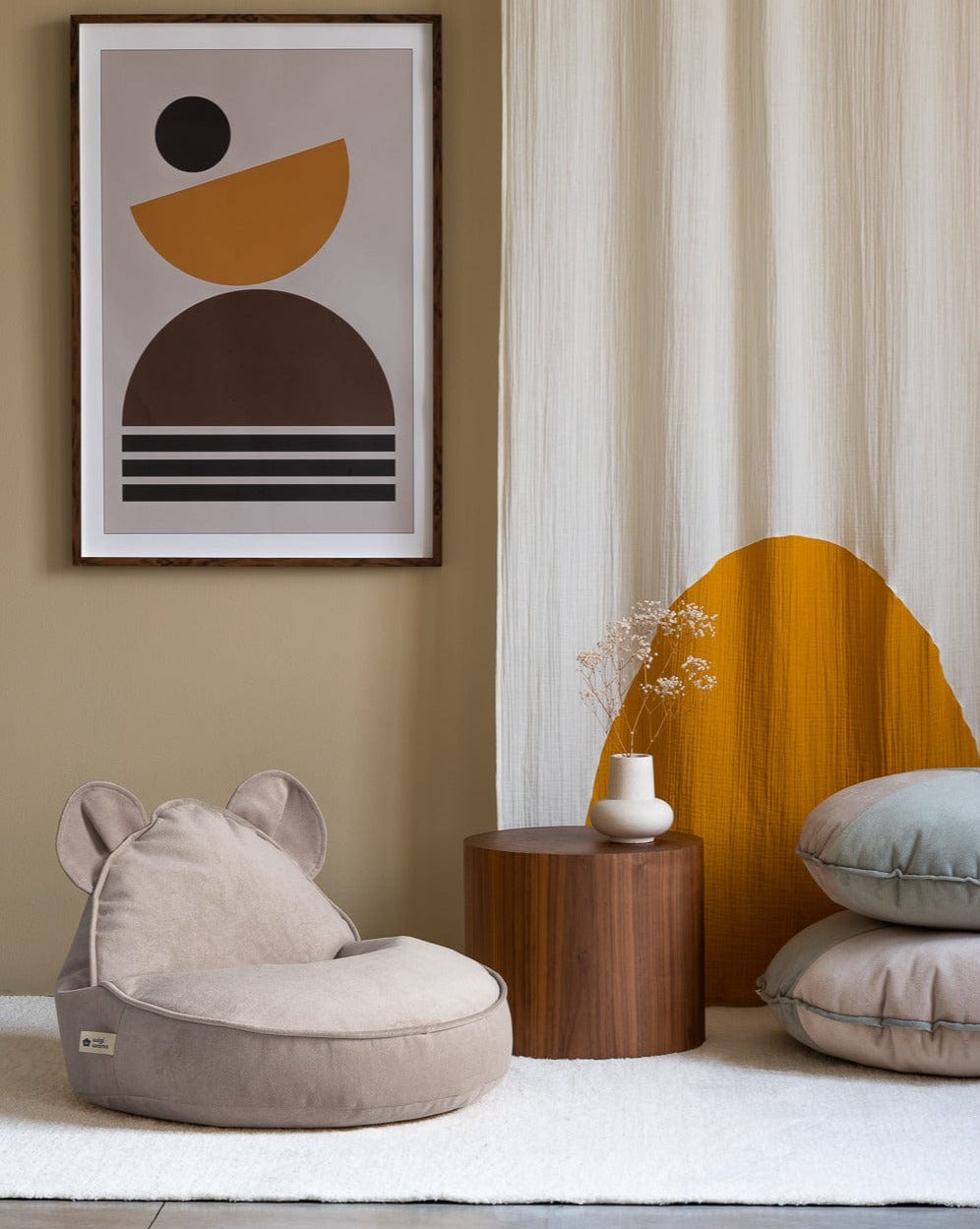 Pouf Enfant Ours Beige