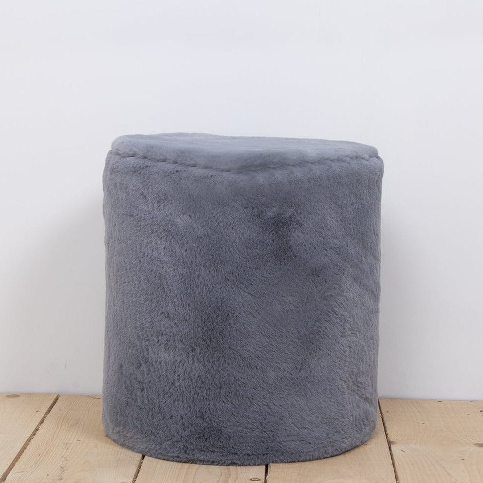 Pouf Fourrure Gris
