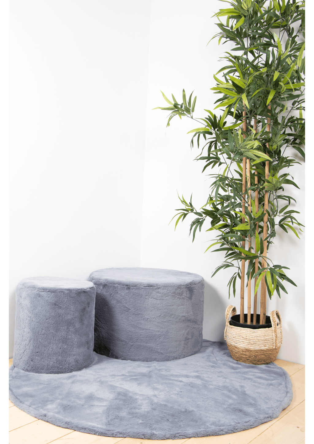 Pouf Fourrure Gris