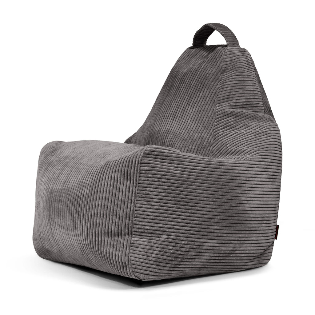 Pouf Gamer en velours cotelé Gris Anthracite Pouf Gamer Beaumont Concept