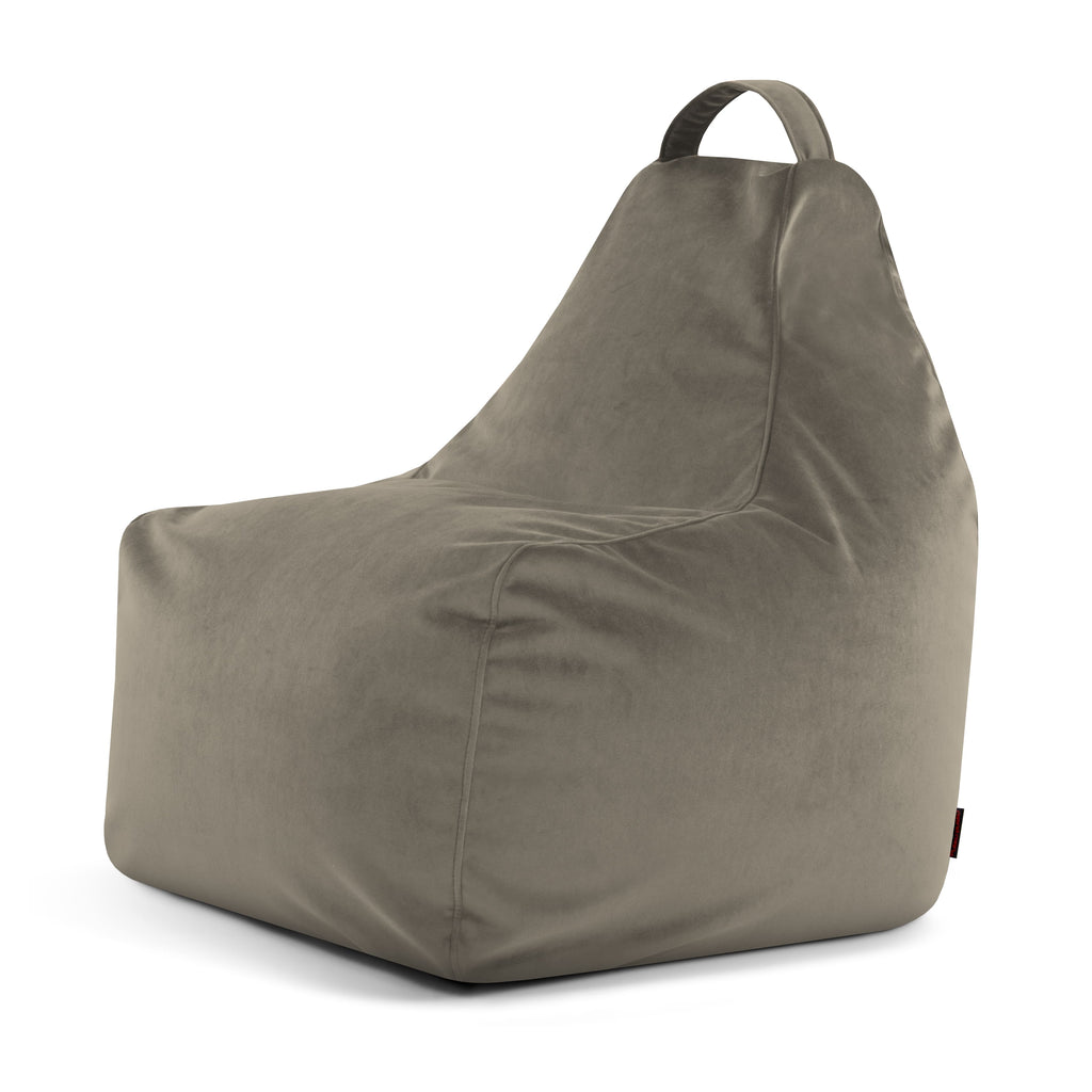 Pouf Gamer velours Gris Taupe Pouf Gamer Beaumont Concept