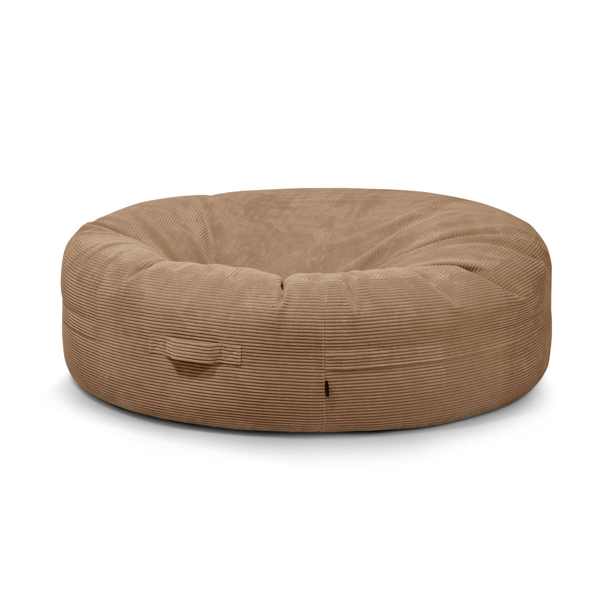 Pouf Geant en Velours Côtelé Marron Noisette