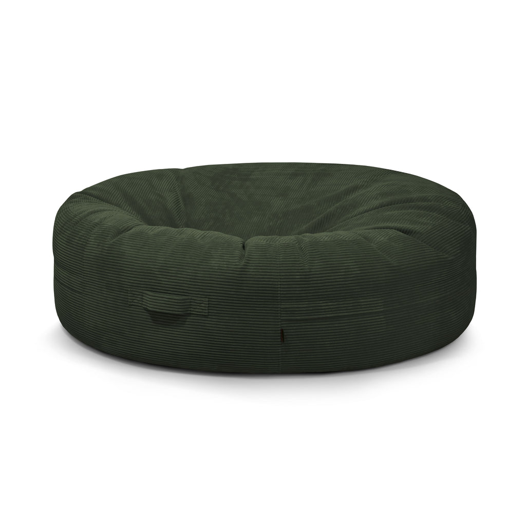 Pouf Geant en Velours Côtelé Vert Forêt