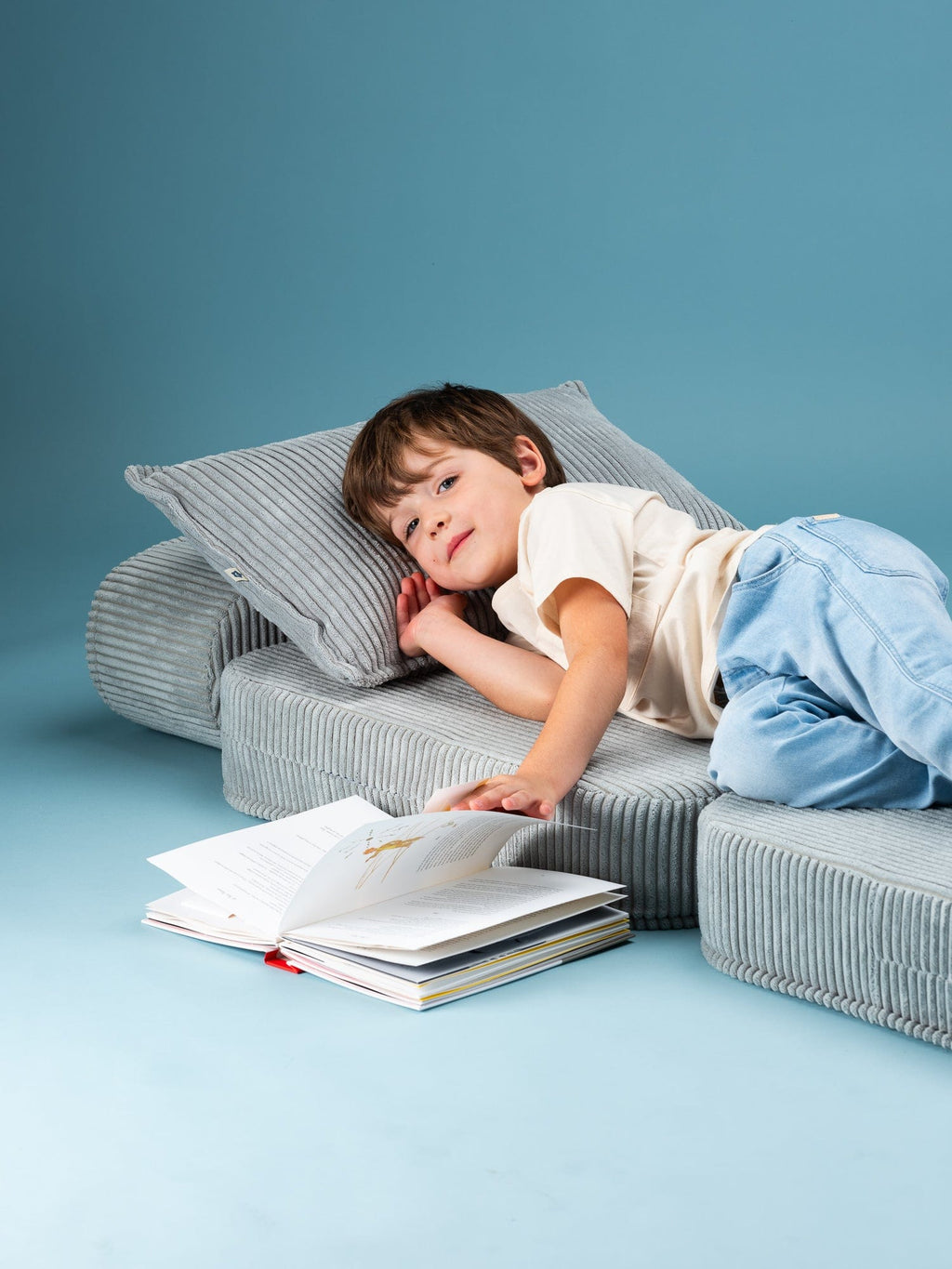 Pouf Lit Enfant Vert d'Eau
