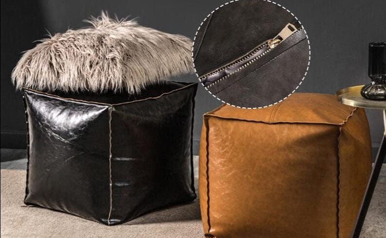 Pouf Marocain Cuir Carré
