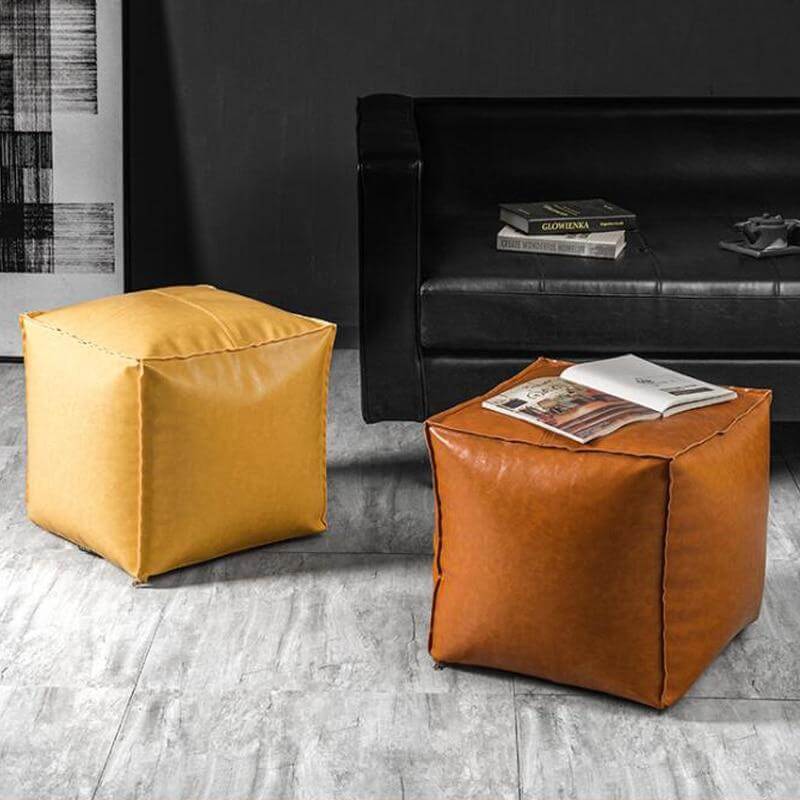 Pouf Marocain Cuir Carré