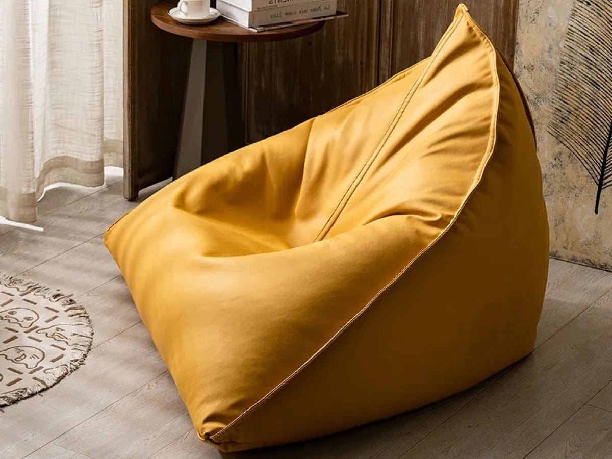 Pouf Poire Cuir Blanc