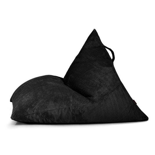 Pouf Poire en Velours Côtelé Noir Profond / Housse uniquement