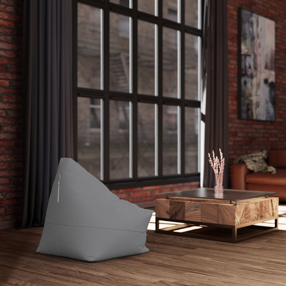 Pouf Poire Gris