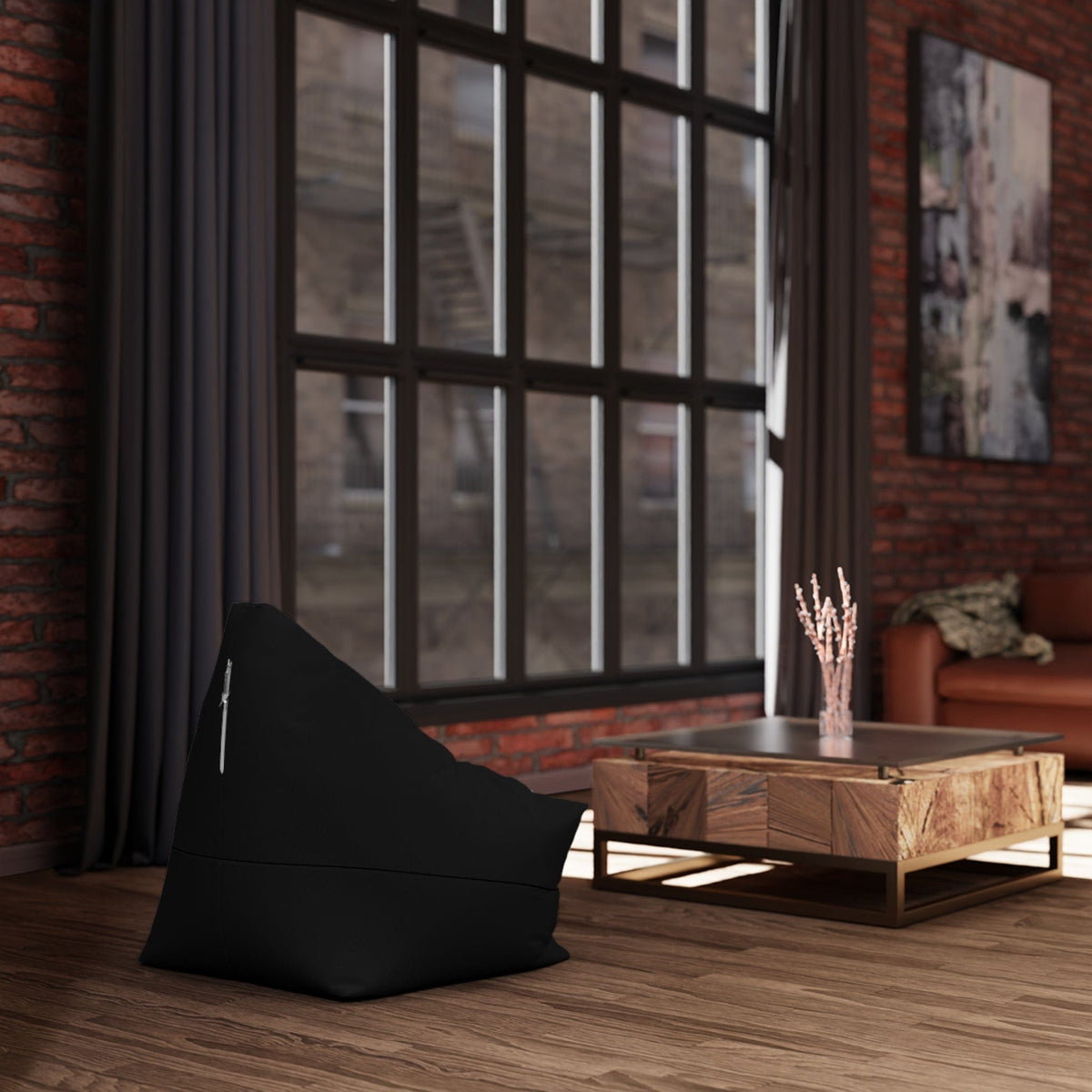Pouf Poire Noir 27" × 30" × 25" / Without insert